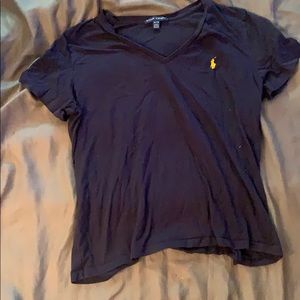 Ralph Lauren 100% Cotton Navy V Neck Tee